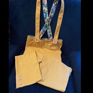 Matilda Jane mustard-colored overalls